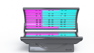 20 Total Reflector Tanning Lamps - 20 min. Tan Time
  8 Face - Pink / Body - Blue Tanners
  4 Face & Arm - Pink / Body - Blue Tanners
  8 Body - Blue Tanners
2,000 Watts Total Tanning Power!